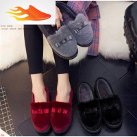 FISH BASKET棉鞋女百搭秋冬季加绒2019新款冬天平底女鞋包跟毛毛鞋好看的防。休闲鞋