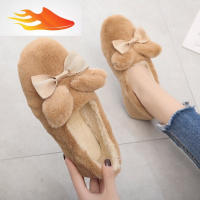 FISH BASKET2019新款冬季女鞋加厚绒保暖豆豆鞋韩版百搭棉鞋防滑学休闲鞋