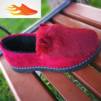 FISH BASKET冬款加绒豆豆鞋女鞋毛毛鞋平底保暖防滑棉鞋韩版月子学休闲鞋