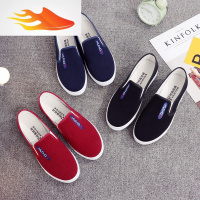 FISH BASKET帆布鞋女学生懒人一脚蹬2019春季新款平底休休闲鞋