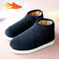 FISH BASKET冬季男式布棉鞋加绒中老年居家棉鞋男老人保暖鞋手工老棉鞋加厚款休闲鞋