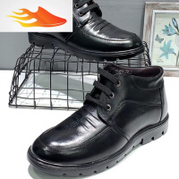 FISH BASKET[颖辉定制]男鞋冬季加绒高帮商务休闲保暖皮鞋男士皮靴厚底休闲鞋