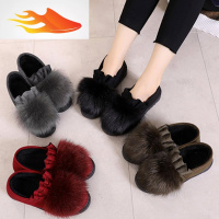 FISH BASKET棉鞋女冬季老北京布鞋女鞋加绒保暖女靴韩版休闲豆豆鞋学生毛毛鞋休闲鞋