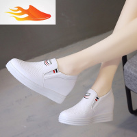 FISH BASKET2019内增高一脚蹬女鞋秋季厚底小白韩版百搭休闲懒人鞋乐福鞋坡跟休闲鞋