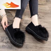 FISH BASKET女装冬季棉鞋女豆豆鞋女鞋加绒保暖雪地靴平底一脚休闲鞋