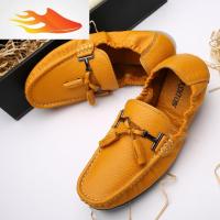 FISH BASKET男鞋四季潮鞋豆豆鞋玛莎拉蒂男头层鞋懒人鞋蛋卷鞋折叠鞋