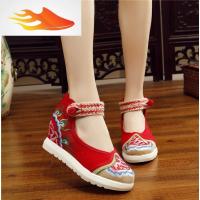 FISH BASKET18春夏新款民族风绣花鞋唐装汉服旗袍鞋秀禾服婚鞋内增高舞蹈女鞋休闲鞋