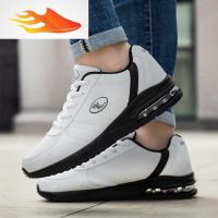 FISH BASKET秋冬新款运动休闲气垫减震男鞋系带皮面防水厨房防滑厨师鞋子透气休闲鞋