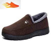FISH BASKET冬季加绒保暖棉鞋运动中老年人老人爷爷防滑软底爸爸男鞋靴子低帮休闲鞋