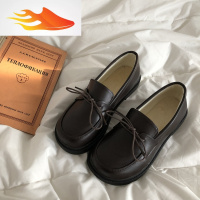 FISH BASKET林先参 小皮鞋女2019秋冬新款英伦风厚底加绒单鞋学生原宿风女鞋