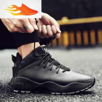FISH BASKET新款男鞋秋冬季运动鞋增高休闲韩版潮鞋棉鞋防水跑步鞋子男黑休闲鞋