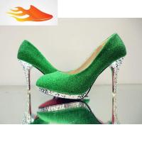 FISH BASKET婚庆女鞋舒适新娘鞋细跟性感高跟银色秋冬细跟婚纱照闪亮婚鞋休闲鞋