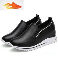 FISH BASKET秋冬英伦乐福鞋韩版单鞋女休闲松糕厚底内增高一脚蹬坡跟女鞋