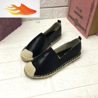 FISH BASKET2019冬季韩版新款编麻绳渔夫鞋懒人鞋圆头低跟平底鞋休闲鞋女鞋