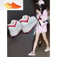 FISH BASKET厚底松糕鞋女2019春季新款单鞋百搭小白鞋学生休闲红内增高女鞋