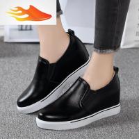 FISH BASKET秋冬加绒松糕乐福鞋韩版单女鞋休闲厚底内增高一脚蹬坡跟女鞋休闲鞋