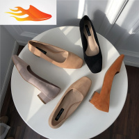 FISH BASKET店主推荐款~简简单单材质美,狠狠百搭哒方头低跟基础款单鞋女鞋