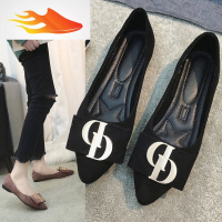 FISH BASKET2019春季新款女鞋韩版百搭浅口尖头平底鞋子女单鞋软底温柔鞋瓢鞋