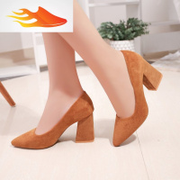 FISH BASKET大码粗跟单鞋女41码低跟3CM方根5公分高跟鞋小码33时尚7厘米女鞋