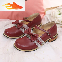 FISH BASKET新款日系圆头浅口蕾丝花边蝴蝶结软妹鞋Lolita公主茶会平底鞋女鞋