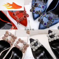 FISH BASKET红色婚鞋2019新款RV水钻方扣高跟女单鞋绸缎秀禾礼服伴娘新娘女鞋