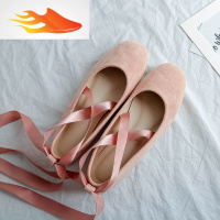 FISH BASKET芭蕾舞平底鞋丝带鞋单鞋女平跟学生绑带鞋仙女鞋软底搭长裙子的鞋