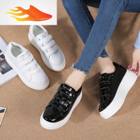 FISH BASKET增高厚底小白鞋女2019秋季新款韩版时尚休闲漆皮单鞋百搭红女鞋