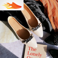 FISH BASKET2019新款平底鞋女士浅口红单鞋尖头休闲百搭韩版平跟一脚蹬女鞋