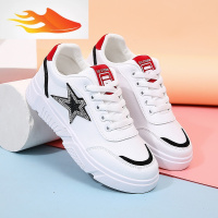 FISH BASKET2019流行女鞋春季新款少女心小白鞋女百搭平底个性潮款红星星鞋休闲鞋