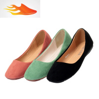 FISH BASKET2019春季新款单鞋 软底软面方头软面女鞋素面通勤款平跟船鞋瓢鞋