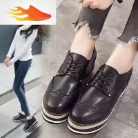 FISH BASKET松糕鞋韩版秋季新款厚底单鞋内增高百搭英伦风潮学生休闲女鞋