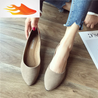 FISH BASKET平底单鞋女韩版百搭黑色大码瓢鞋女浅口尖头软底平跟孕妇鞋淑女鞋