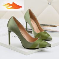 FISH BASKET2019早春高跟鞋尖头女鞋职业OL细跟百搭气质宴会晚会礼服公主单鞋