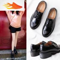 FISH BASKET英伦风新款小皮鞋女秋冬牛津布洛克系带学院风单鞋中跟女鞋