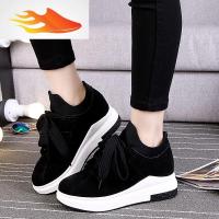 FISH BASKET2019新款春秋磨砂系带运动鞋韩版松糕单鞋百搭休闲厚底内增高女鞋