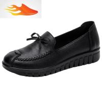 FISH BASKET春秋妈妈鞋中老年女鞋休闲软底防滑中年单鞋平底老太太皮鞋老人鞋