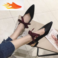 FISH BASKET单鞋女2019新款春季裸色低跟鞋尖头红淑女鞋晚晚鞋仙女百搭鞋子