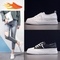 FISH BASKET2019新款女鞋百搭小白鞋女学生松糕鞋厚底红女鞋增高休闲鞋