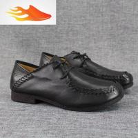 FISH BASKET女鞋 秋季新款头层平跟女式休闲鞋系带平底软底鞋A1471