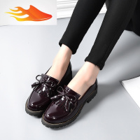 FISH BASKET2019流苏英伦风蝴蝶结女鞋学院风小皮鞋韩版厚底粗跟牛津鞋女单鞋