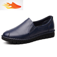 FISH BASKET妈妈单鞋女平底中老年舒适软底春秋套脚深口休闲皮鞋女鞋单鞋