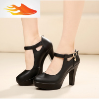 FISH BASKET小码32码33码浅口旗袍模特走秀女鞋粗跟防水台高跟圆头工作鞋休闲鞋