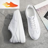 FISH BASKET百搭基础小白鞋春季女2019新款41脚肥脚宽大码女鞋43松糕鞋女厚底休闲鞋