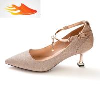 FISH BASKET女鞋2019春秋新款韩版细高跟鞋伴娘单鞋婚鞋礼服鞋四季鞋