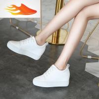 FISH BASKET春季新款小码女鞋31 32 33圆头单鞋厚底内增高白鞋休闲运动鞋