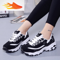 FISH BASKET秋季韩版大码女鞋40透气运动鞋41平底鞋女42休闲鞋43黑白熊猫鞋44