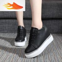 FISH BASKET小白鞋内增高坡跟女鞋圆头韩版41-43码乐福鞋松糕厚底大码单鞋女