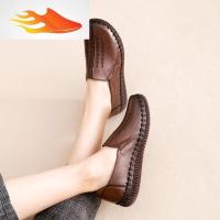 FISH BASKET加绒款懒人单鞋冬舒适棉皮鞋保暖妈妈鞋防滑平底牛筋软底女鞋