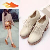 FISH BASKET2019新款百搭流行仙女高跟粗跟鞋配长裙子的鞋子女鞋秋冬天女学生休闲鞋