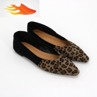 FISH BASKET2019春季新款四季鞋时尚欧美街头范豹纹绒面尖头浅口单鞋百搭女鞋